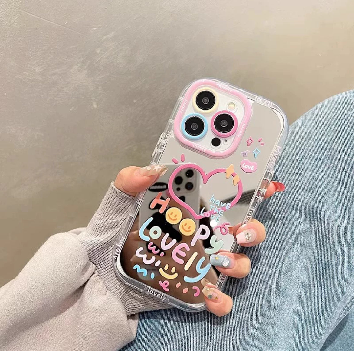 Cute pink mirror iPhone case