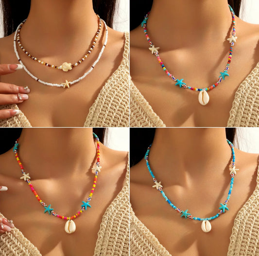 Versatile colourful rice pearl shell pendant