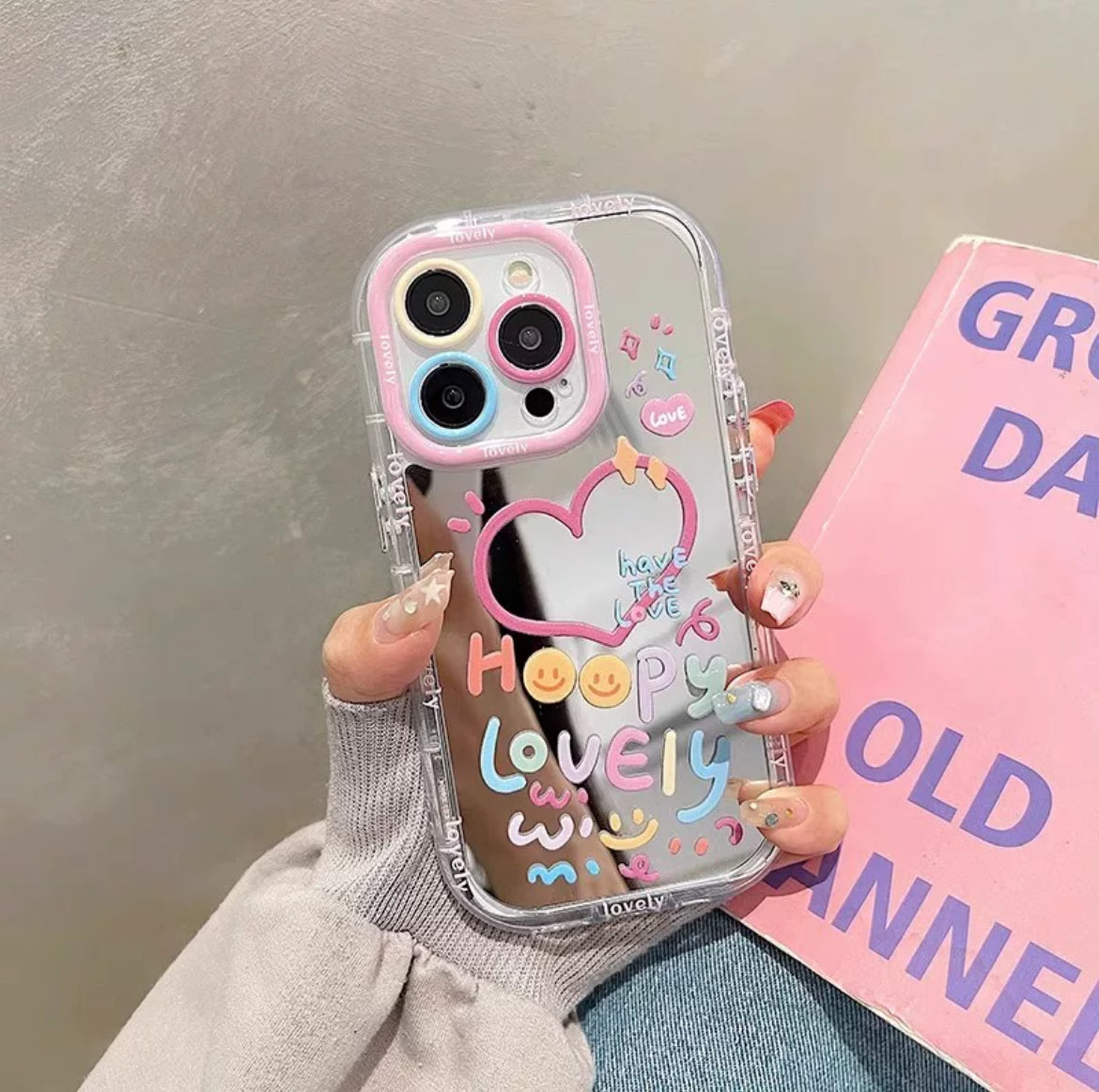 Cute pink mirror iPhone case